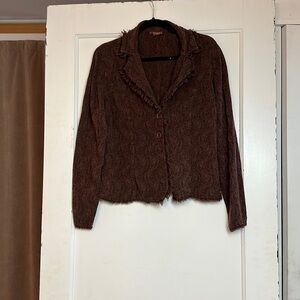 Vintage Tianello frayed paisley blazer cropped jacket